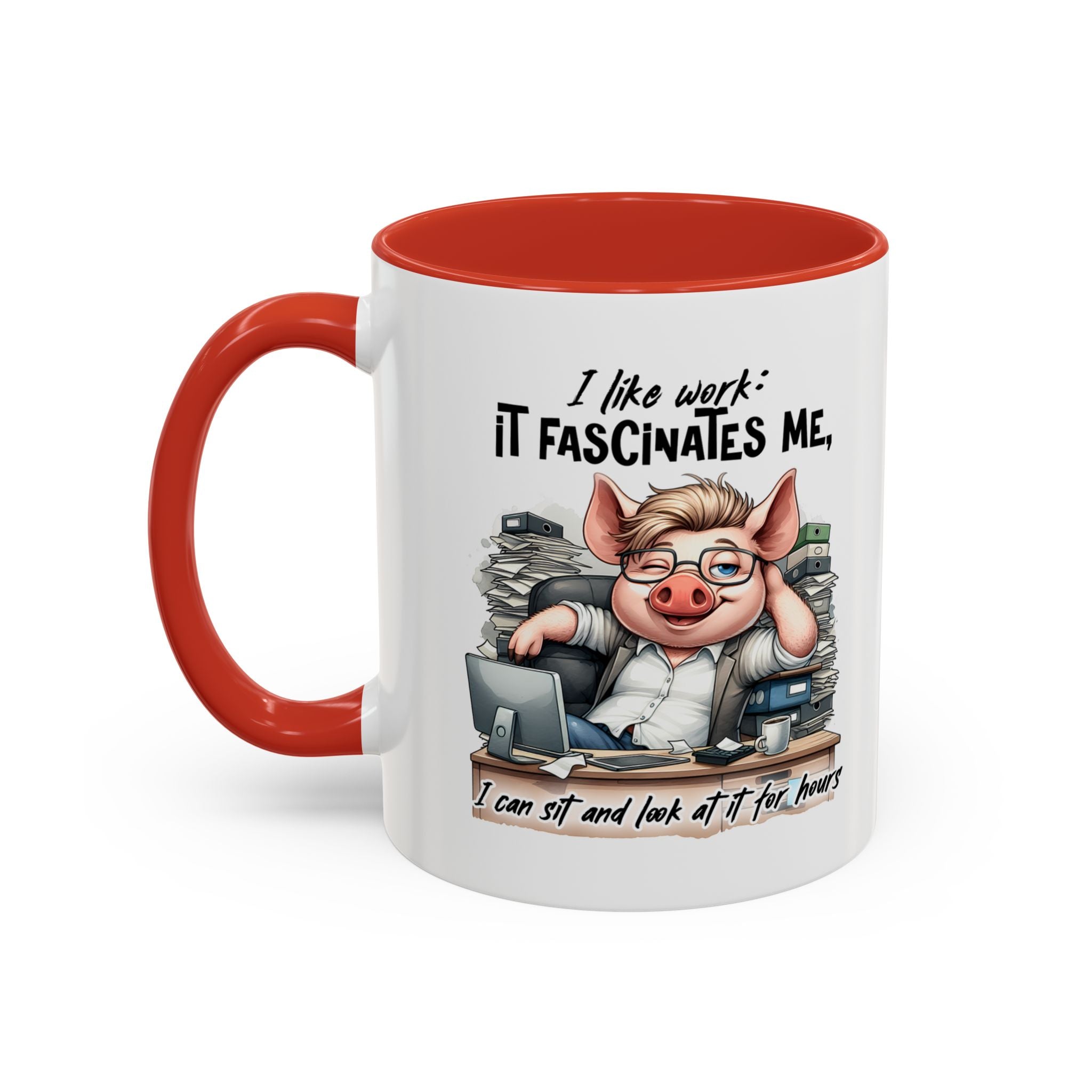 Whimsical Pig Coffee Mug, Funny Gift for Animal Lovers, Unique Office Mug, Cute Coffee Cup, Perfect for Birthdays, Holidays