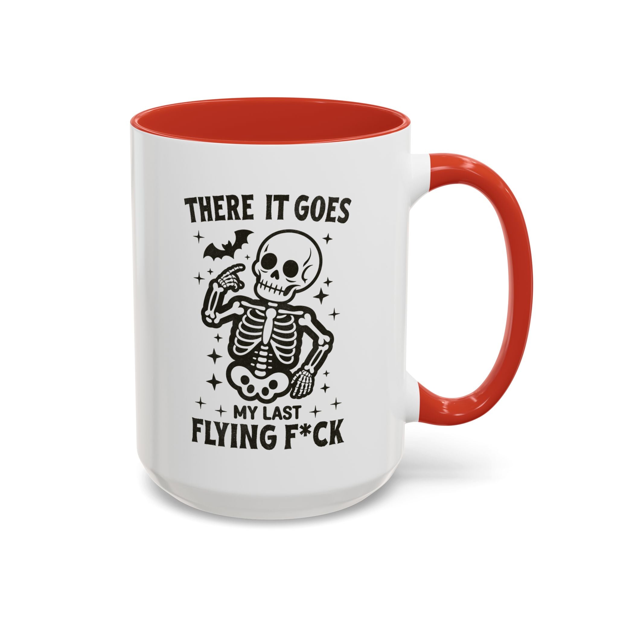 There It Goes Skeleton Coffee Mug – 'My Last Flying F*ck' Funny Gothic Accent Mug (11/15oz)
