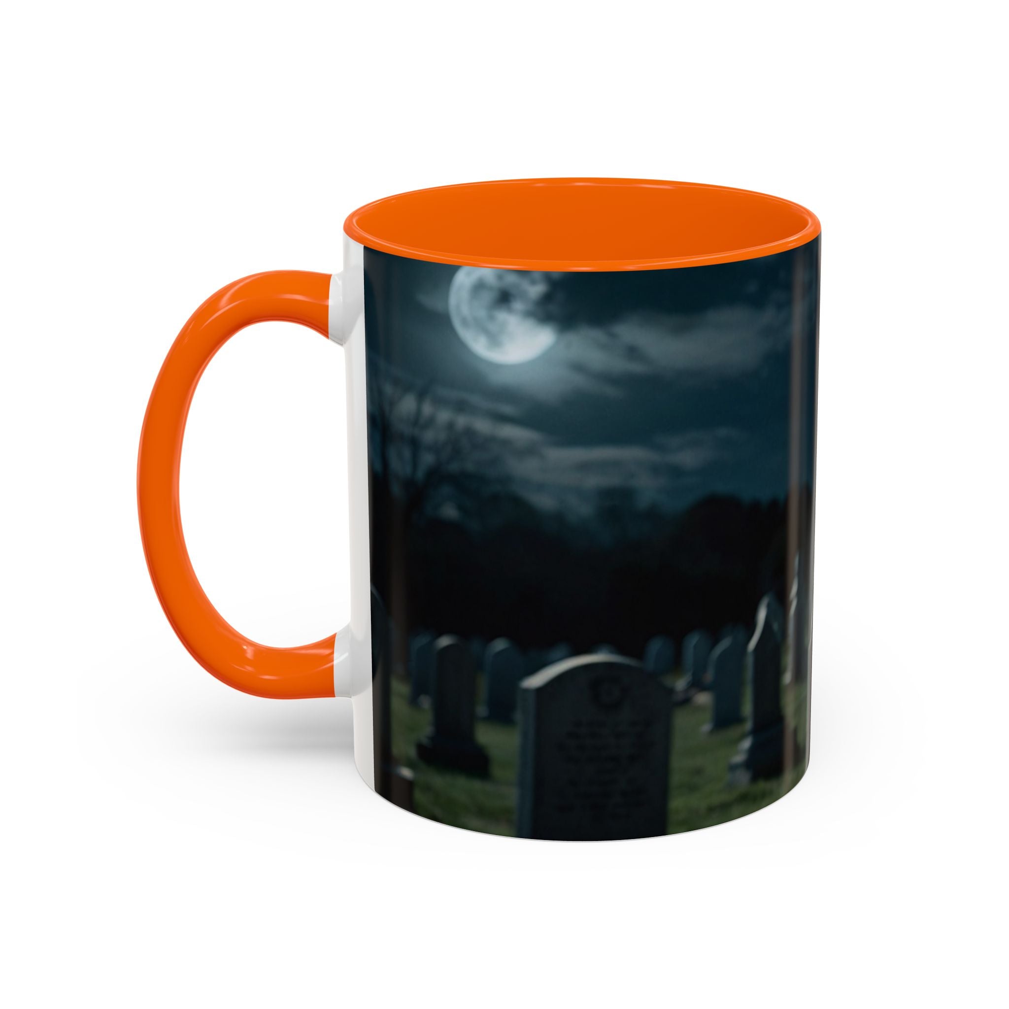 werewolf Howling Wolf Accent Coffee Mug – Gothic Cemetery Night Design (11/15oz) fantasy horror