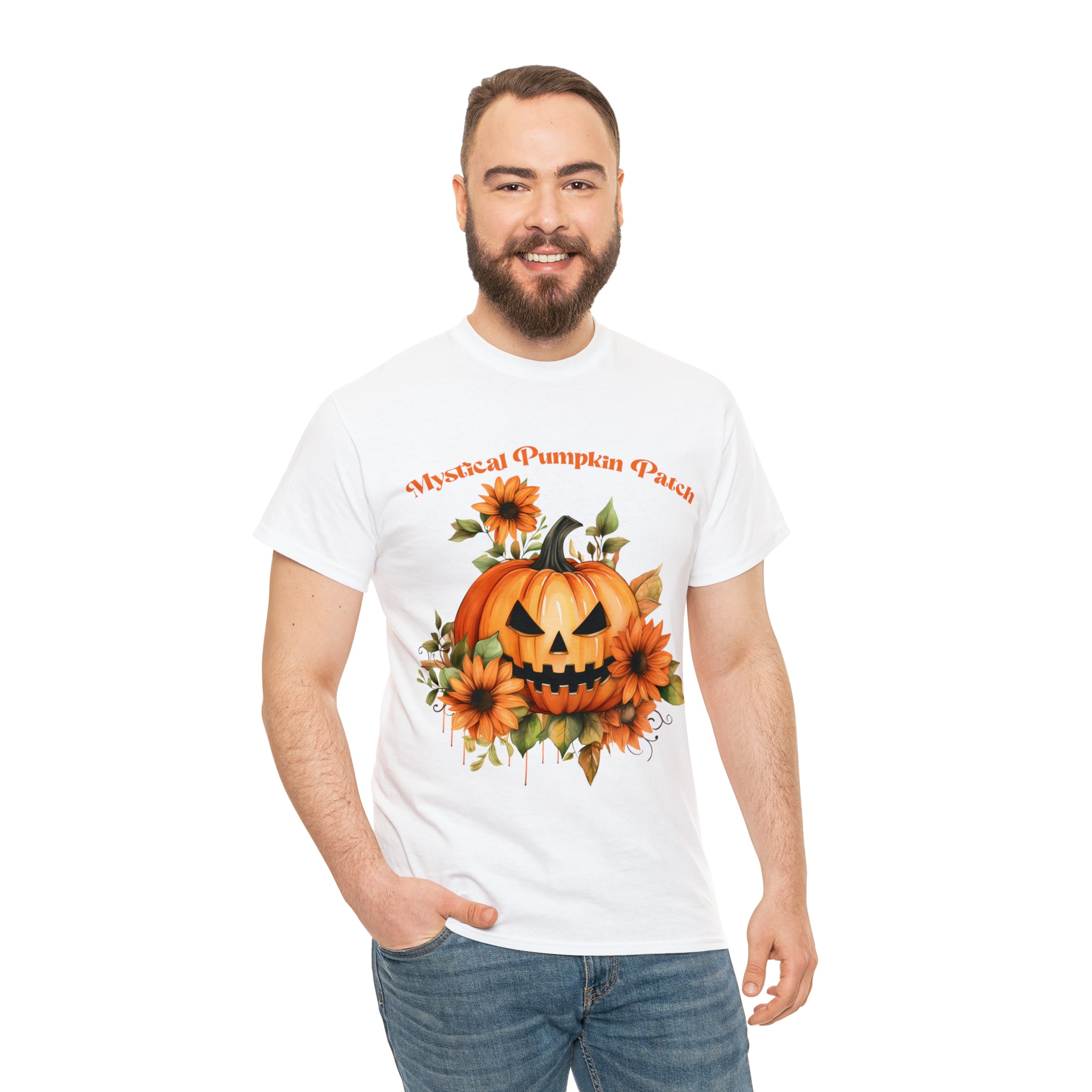 Halloween unisex t shirt mystical pumkin patch fall fun stocking stuffer Unisex Heavy Cotton Tee