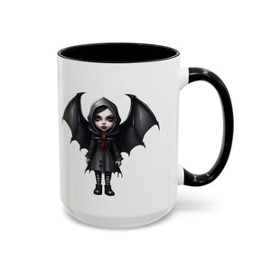 gothic vampire girl with wings horror art Accent Coffee Mug (11, 15oz) vamp14