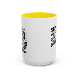 Quirky Coffee Mug with Owl Design | Gift for Coffee Lovers, Unique Office Mug, Fun Morning Coffee Cup, Bird-Themed Mug, Early Bird Gift