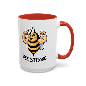 Bee Strong Accent Coffee Mug - Motivational Mug for Strength and mental health