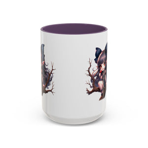 gothic vampire girl in tree horror art Accent Coffee Mug (11, 15oz) png16
