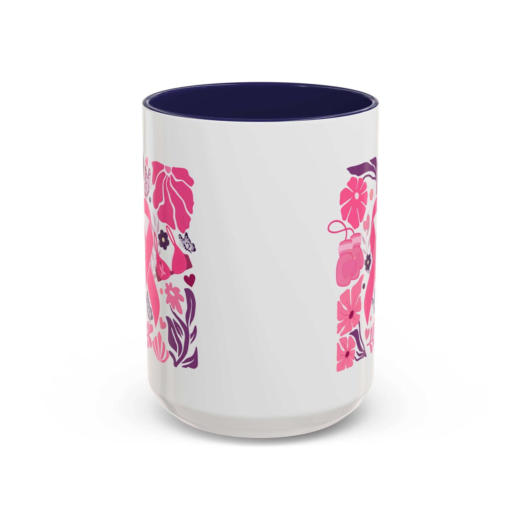 Pink Floral Awareness Coffee Mug, Breast Cancer Awareness Mug, Gift for Her, Supportive Drinkware, Motivational Mug