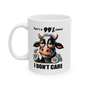 I don't care attitude  Cow coffee Mug  Cute Coffee Cup, Animal Lover Gift, Farmhouse Decor, Birthday Present, Cow-Themed Kitchenware