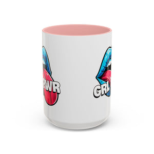GRL PWR Accent Coffee Mug - Bold Fun Design for Empowerment, Great Gift for Friends, Coffee Lovers, Birthdays, and Celebrations