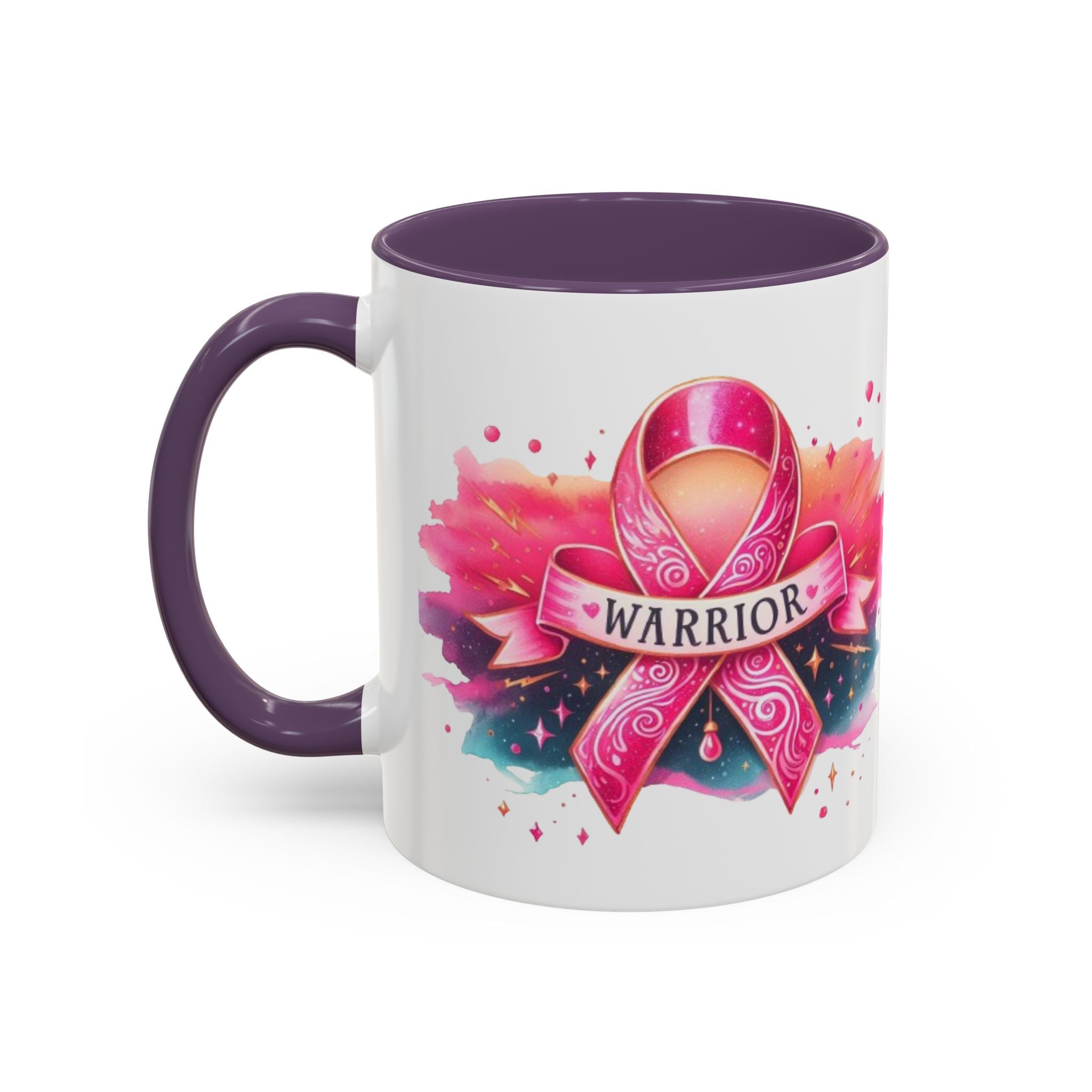Pink Ribbon Warrior Coffee Mug, Support Breast Cancer Awareness Gift, Inspirational Mug, Cancer Survivor Merchandise, 11oz 15oz Mug