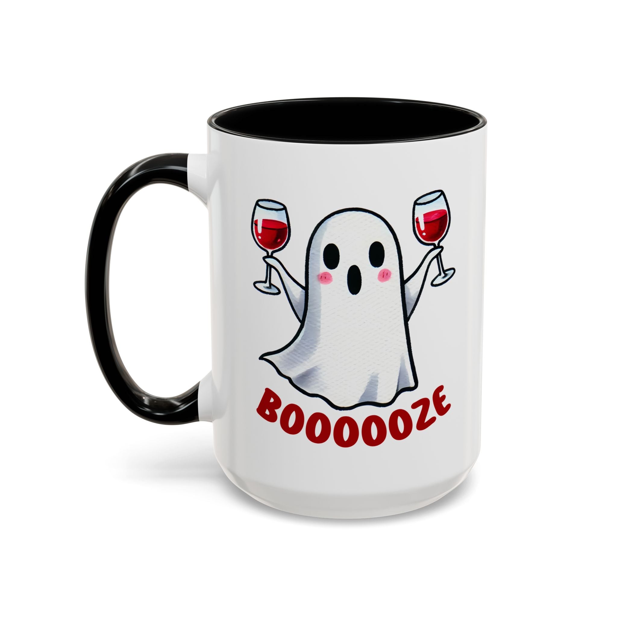 Boozy Ghost Accent Coffee Mug | Funny Halloween Tea Cup, Spooky Gift, Halloween Decor, Ghost Mug for Parties, Unique Drinkware