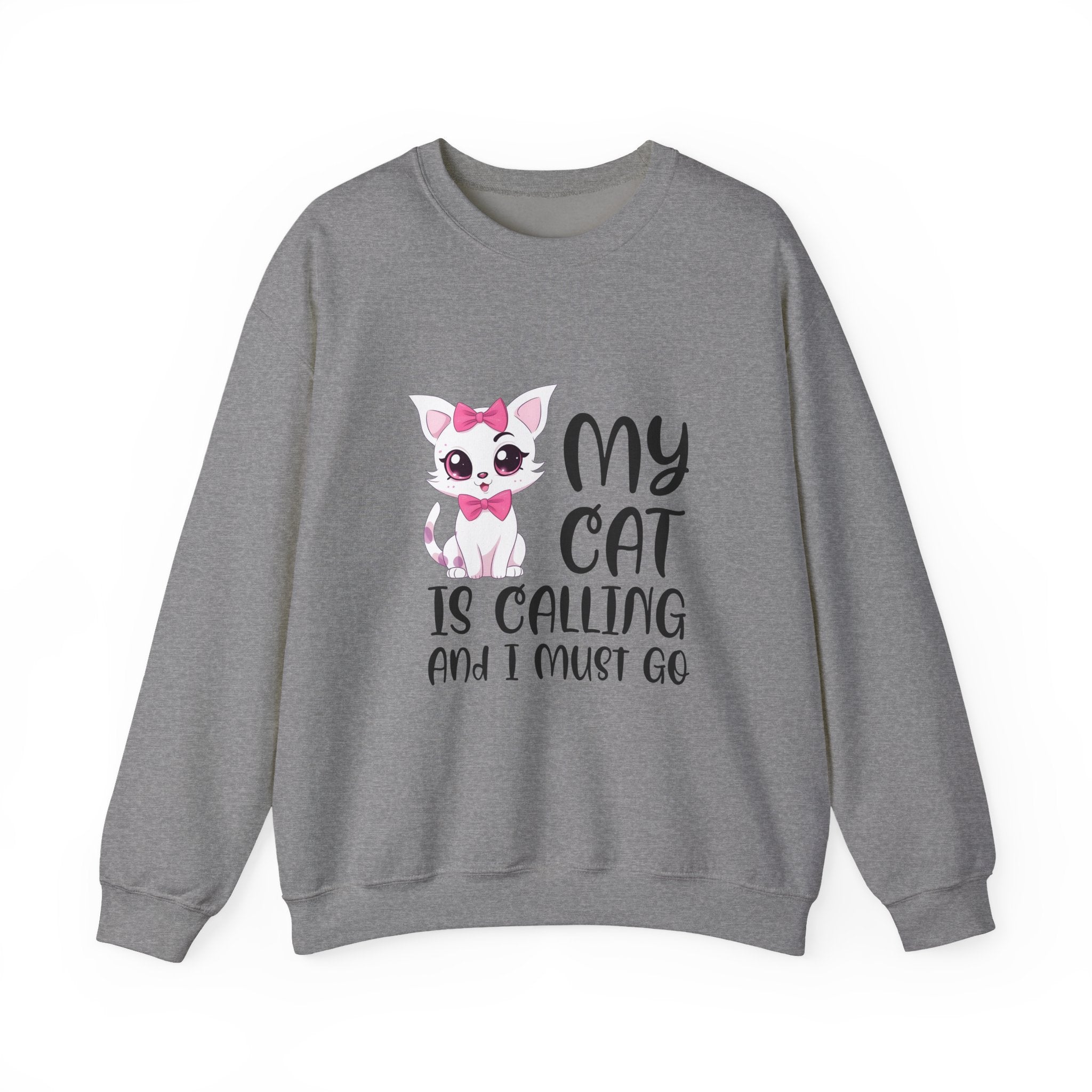 Cute Cat Lover Sweatshirt, My Cat Is Calling Crewneck, Animal Print Pullover, Pet Owner Gift, Cozy Sweatshirt for Cat Moms