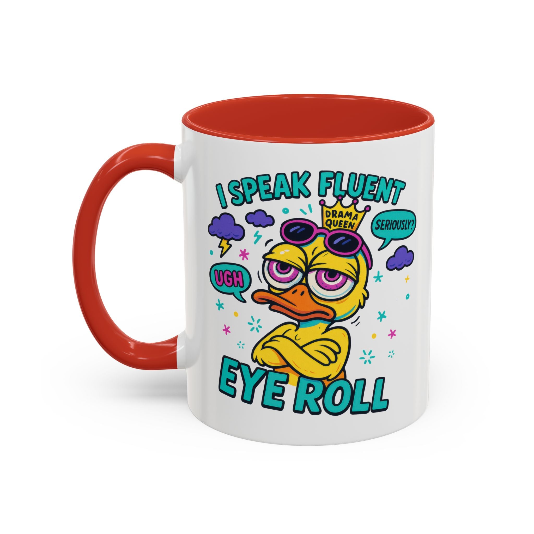 attitude Sassy Eye Roll Coffee Mug,  for Coffee Lovers, Gift for Friends, Quirky Tea Mug, Humor  Cute Kitchen Decor