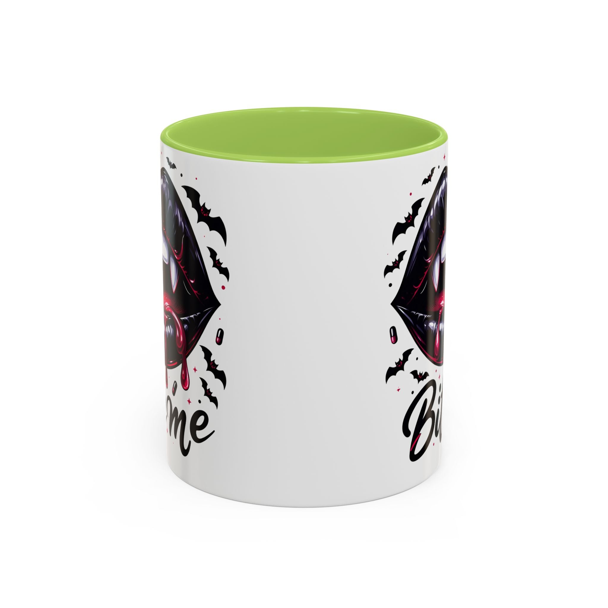 Vampire Themed Coffee Mug - "Bite Me"  halloween bats horror art cup
