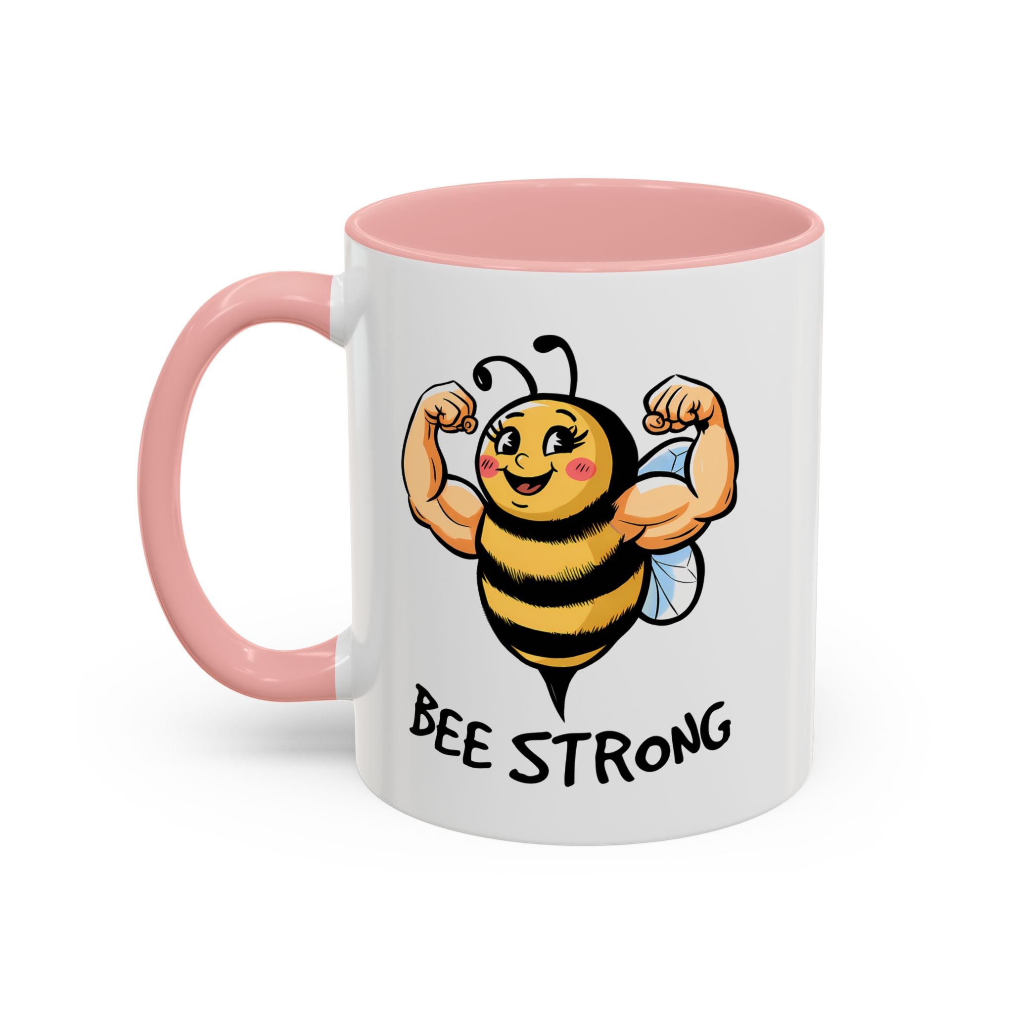 Bee Strong Accent Coffee Mug - Motivational Mug for Strength and mental health