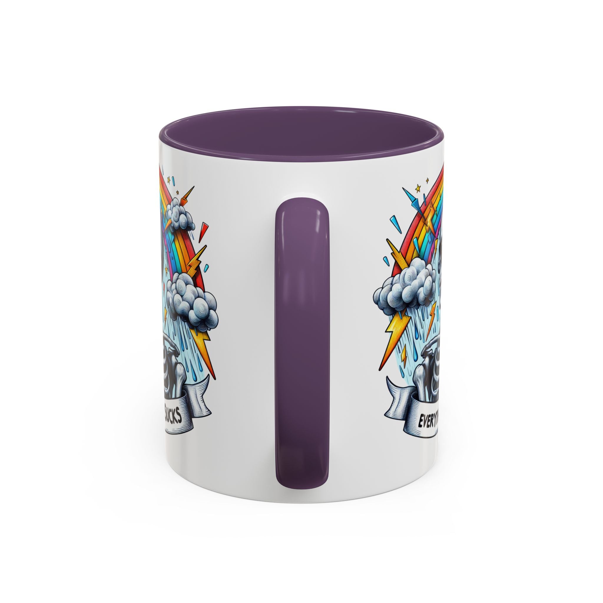 Everything Sucks Skeleton Coffee Mug | 11oz 15oz | Unique Gift for Coffee Lovers, Goth Home Décor, Quirky Humor Mug, Dark Aesthetic