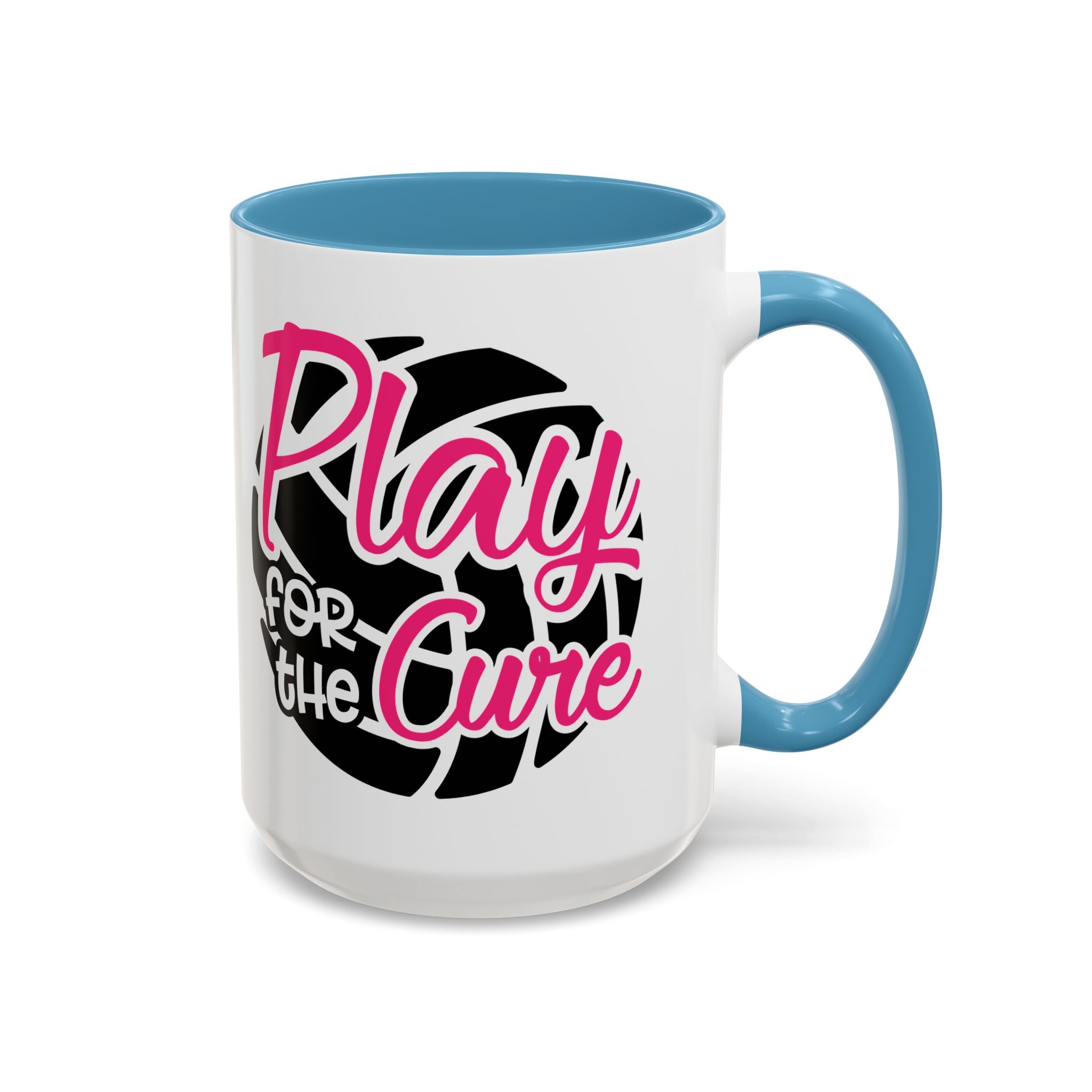 Volleyball  Coffee Mug, Play for the Cure Cup, Sports Gift , Athletes, Cancer Awareness, Inspirational Mug
