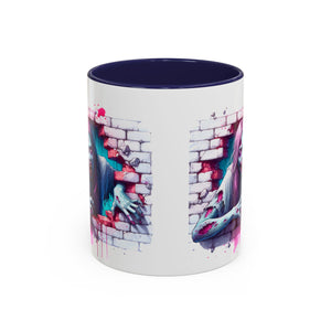 Spooky Zombie Accent Coffee Mug | Halloween Gift, Horror Decor, Unique Coffee Cup, Gothic Style, Zombie Art