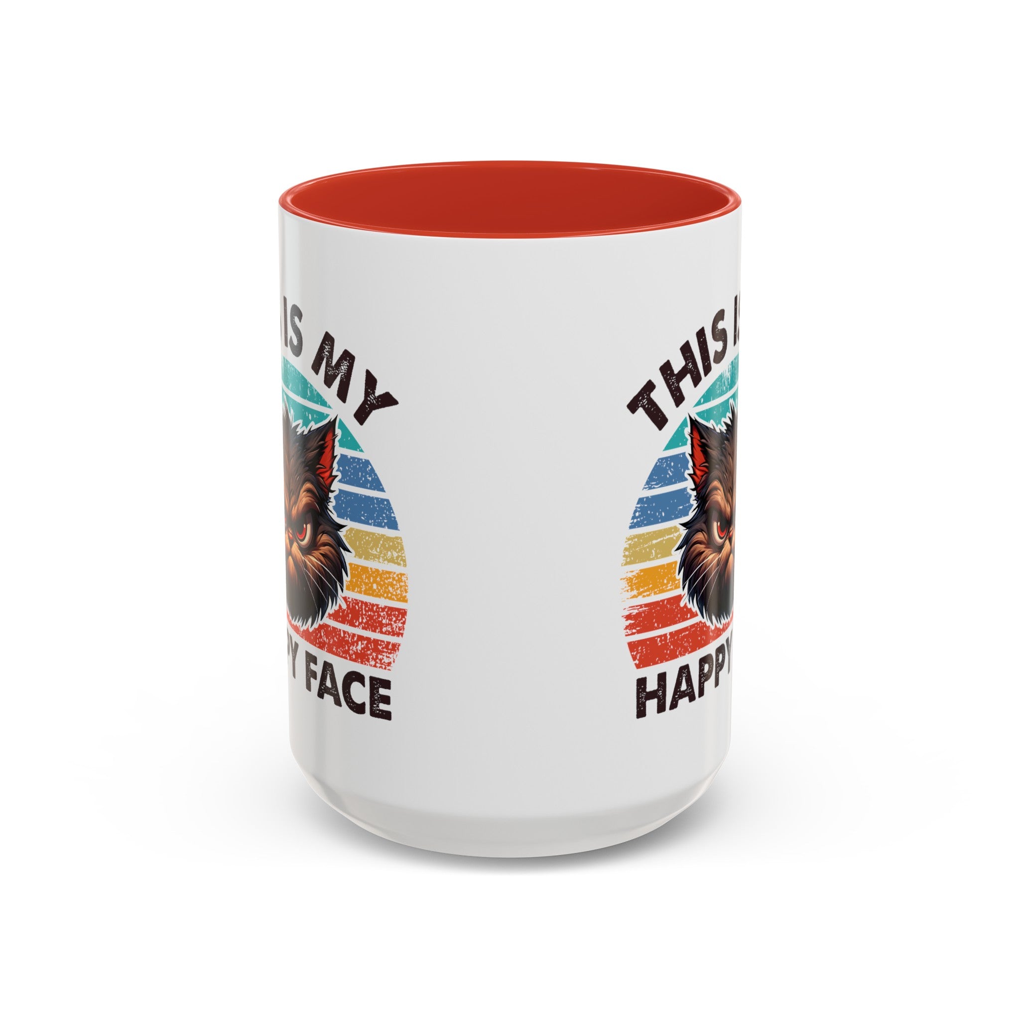 grumpy cat this is my happy face Accent Coffee Mug (11, 15oz) by the x m world