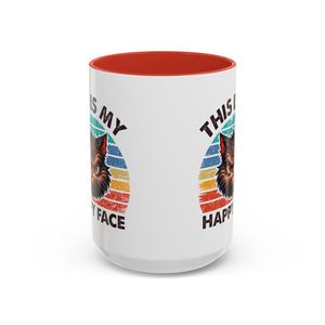 grumpy cat this is my happy face Accent Coffee Mug (11, 15oz) by the x m world