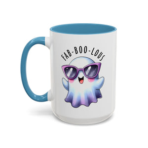 Fab-Boo-Lous Ghost Coffee Mug | Cute Halloween Mug, Fun Gift for Ghost Lovers, Spooky Seasonal Decor, Adorable Tea Cup