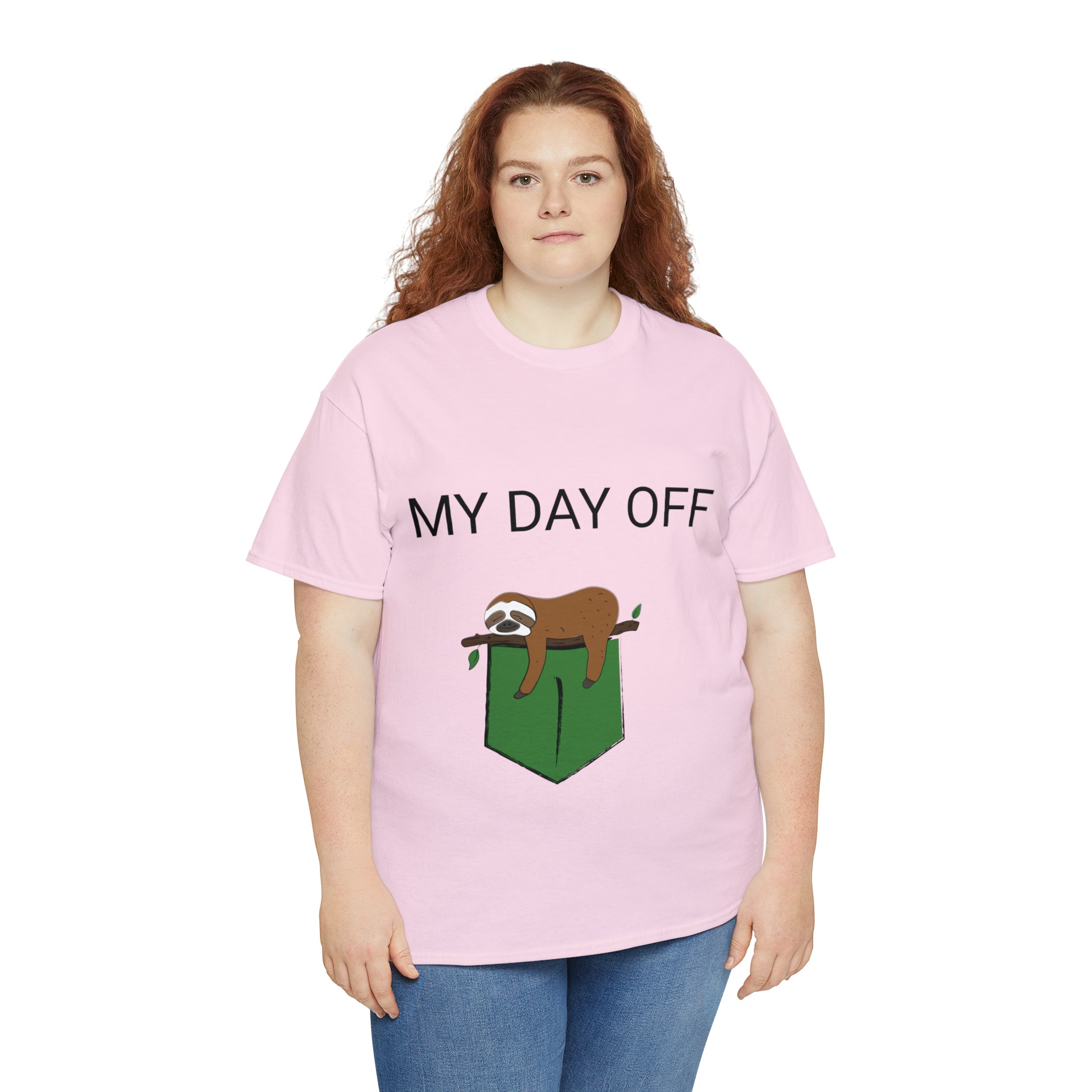 Lazy my day off  Unisex Heavy Cotton Tee funny humor t shirt for men and women