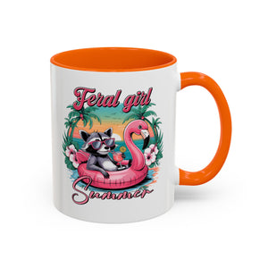 Feral Girl Summer Coffee Mug - Accent Design for Animal Lovers