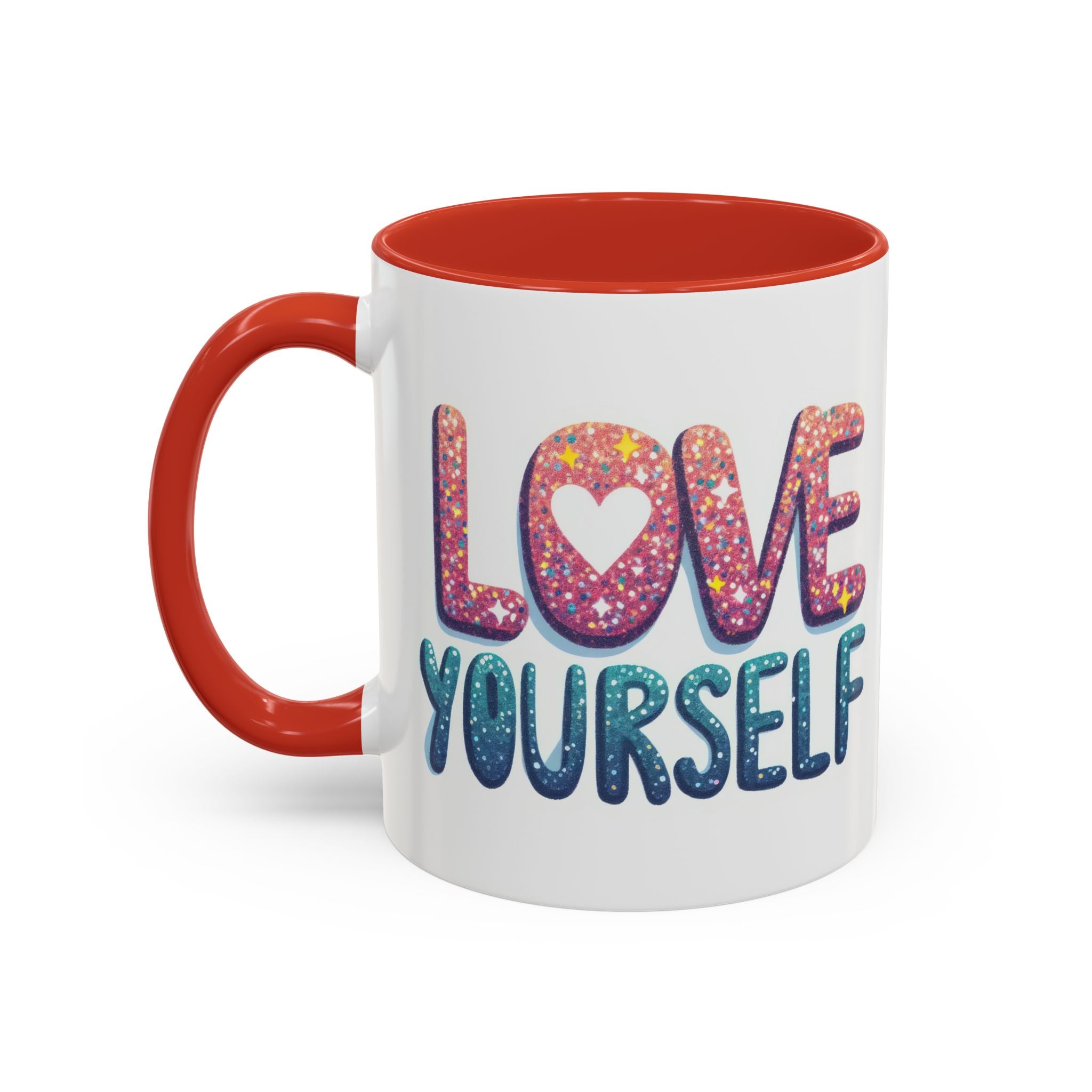 Love Yourself Accent Coffee Mug — Inspirational Self-Love Ceramic Mug (11/15oz)