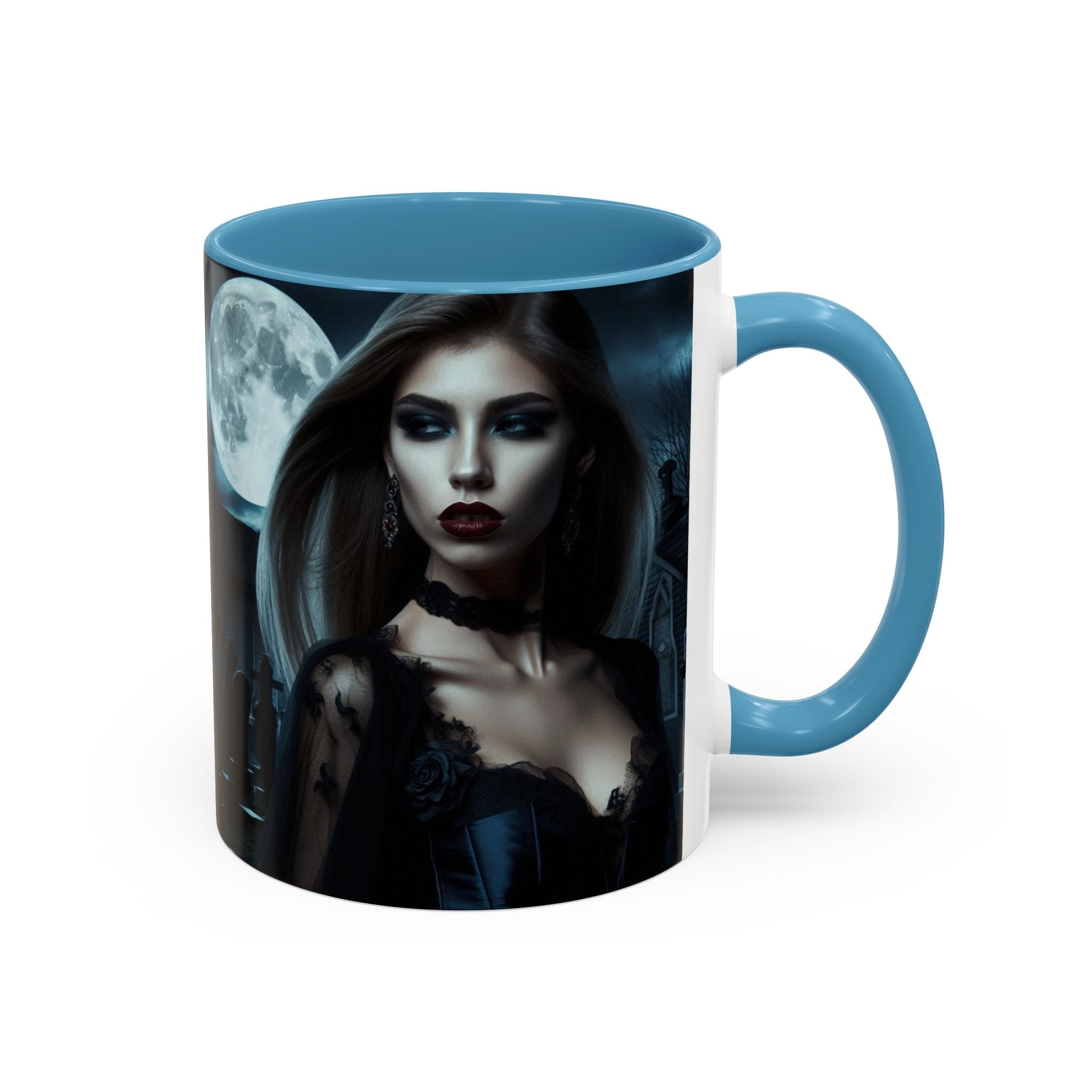 sexy young woman vampire Gothic Moonlit Accent Coffee Mug - 11 or 15oz