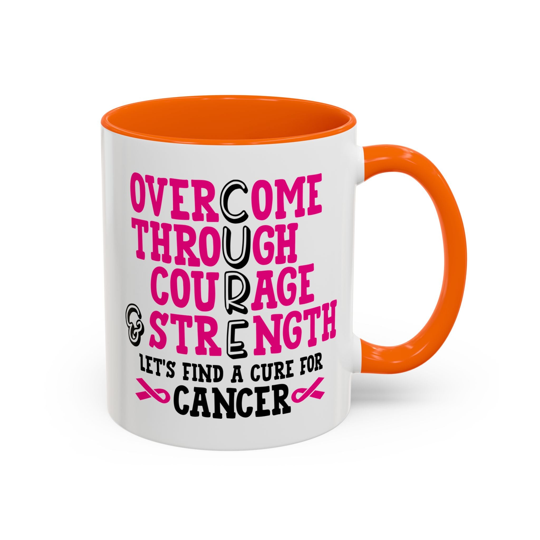 Inspirational Coffee Mug for Cancer Awareness, Gift for Supporters, Fundraising Mug for Breast Cancer, Motivational, 11oz, 15oz