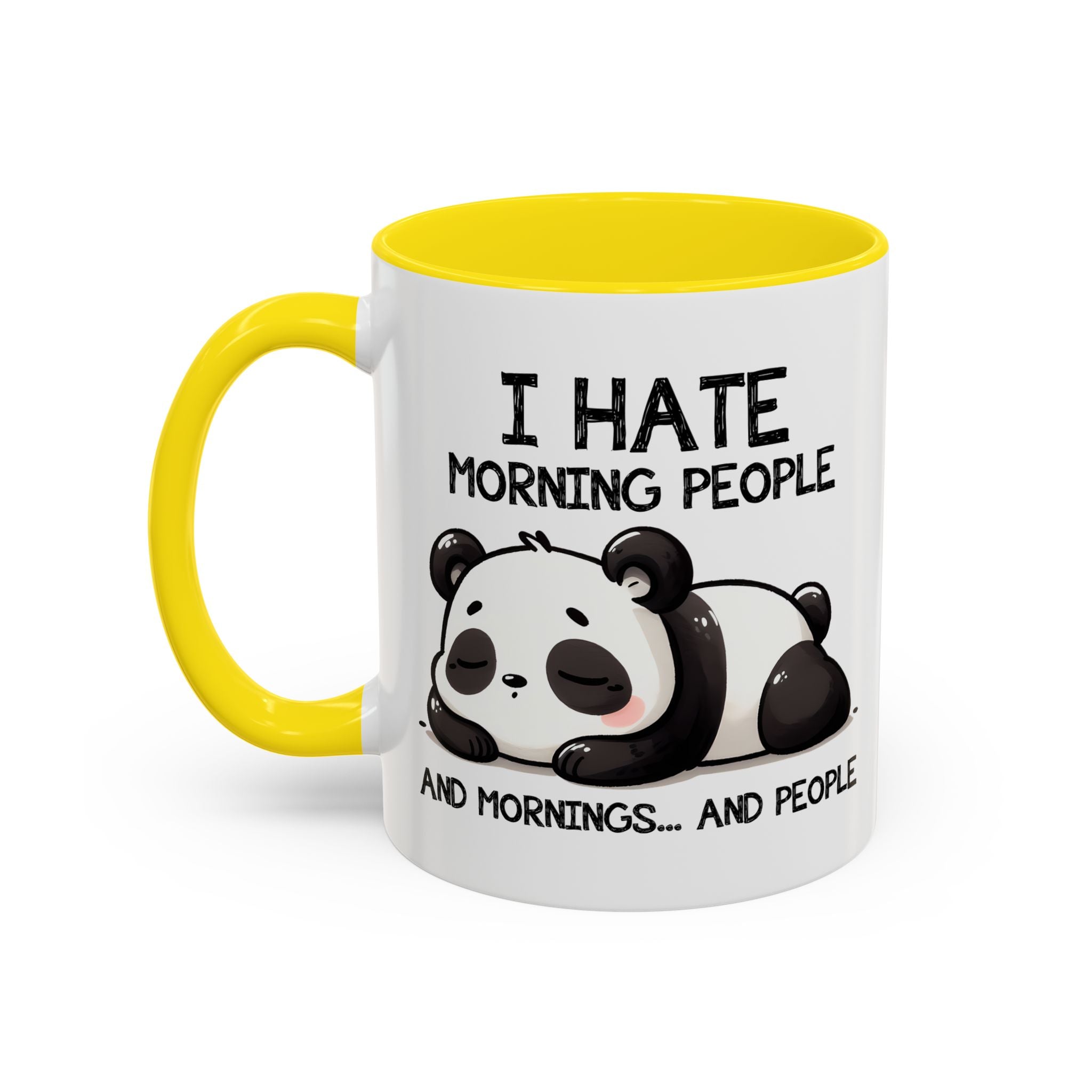 I Hate Morning People Panda Accent Coffee Mug (11/15oz)