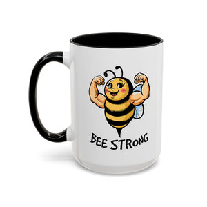 Bee Strong Accent Coffee Mug - Motivational Mug for Strength and mental health