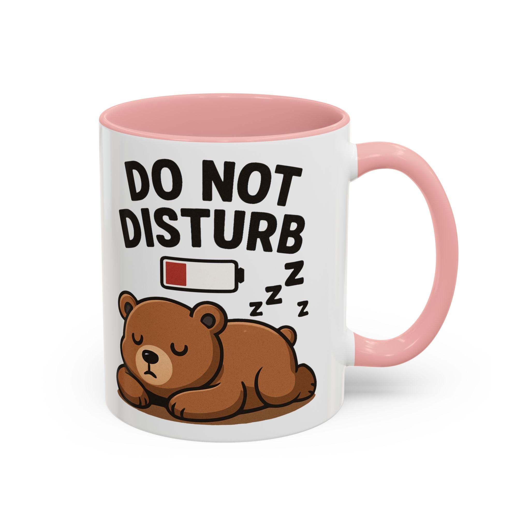 Do Not Disturb Bear Coffee Mug – Low Battery Cute Sleeping Bear Accent Mug (11/15oz)