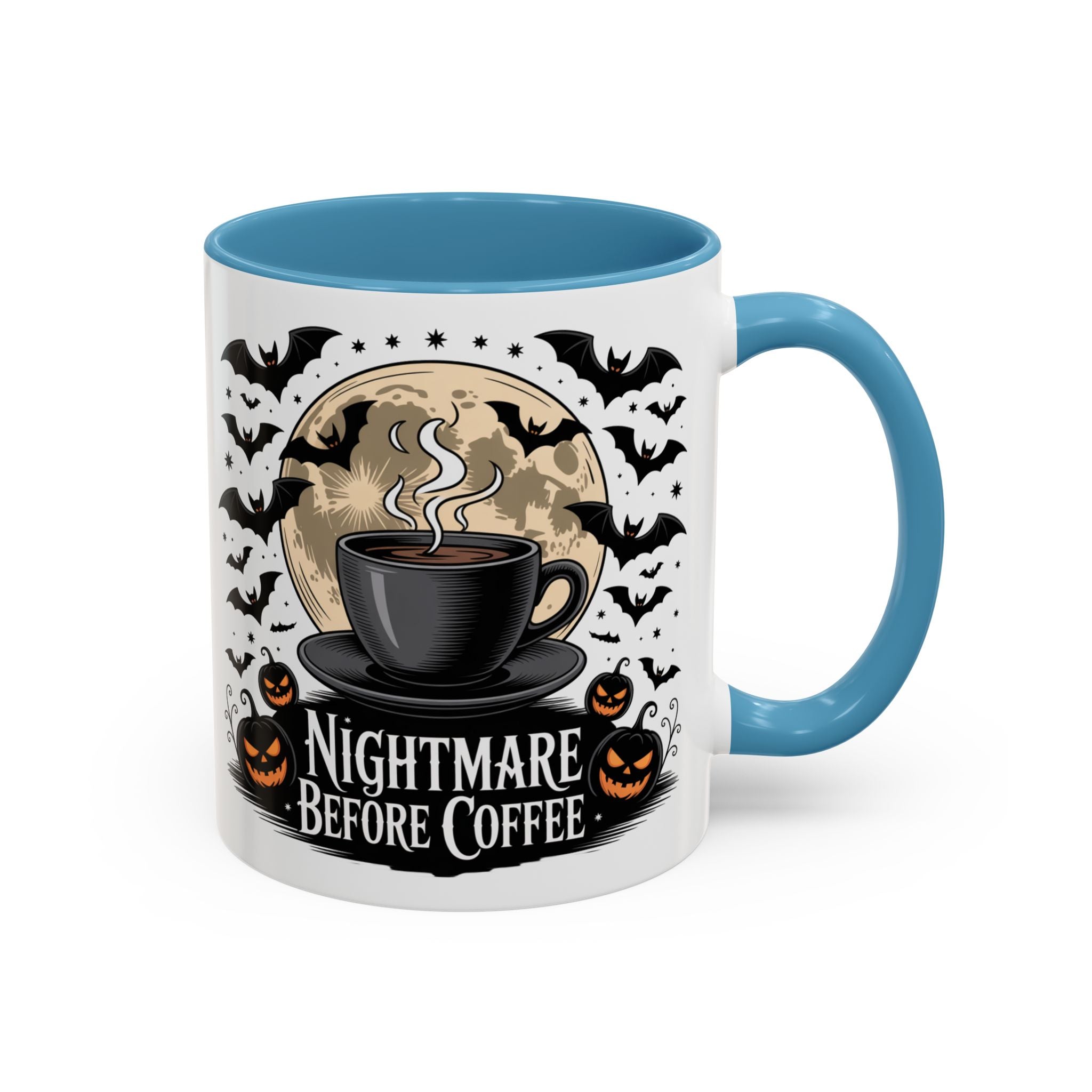 Halloween-Themed Coffee Mug: Nightmare Before Coffee funny art