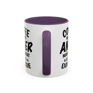 Funny Anger Management Coffee Mug, Gift for Coffee Lovers, Stress Relief, Black Accent, Humorous Cup for Friends, Office Humor, Funny Gifts