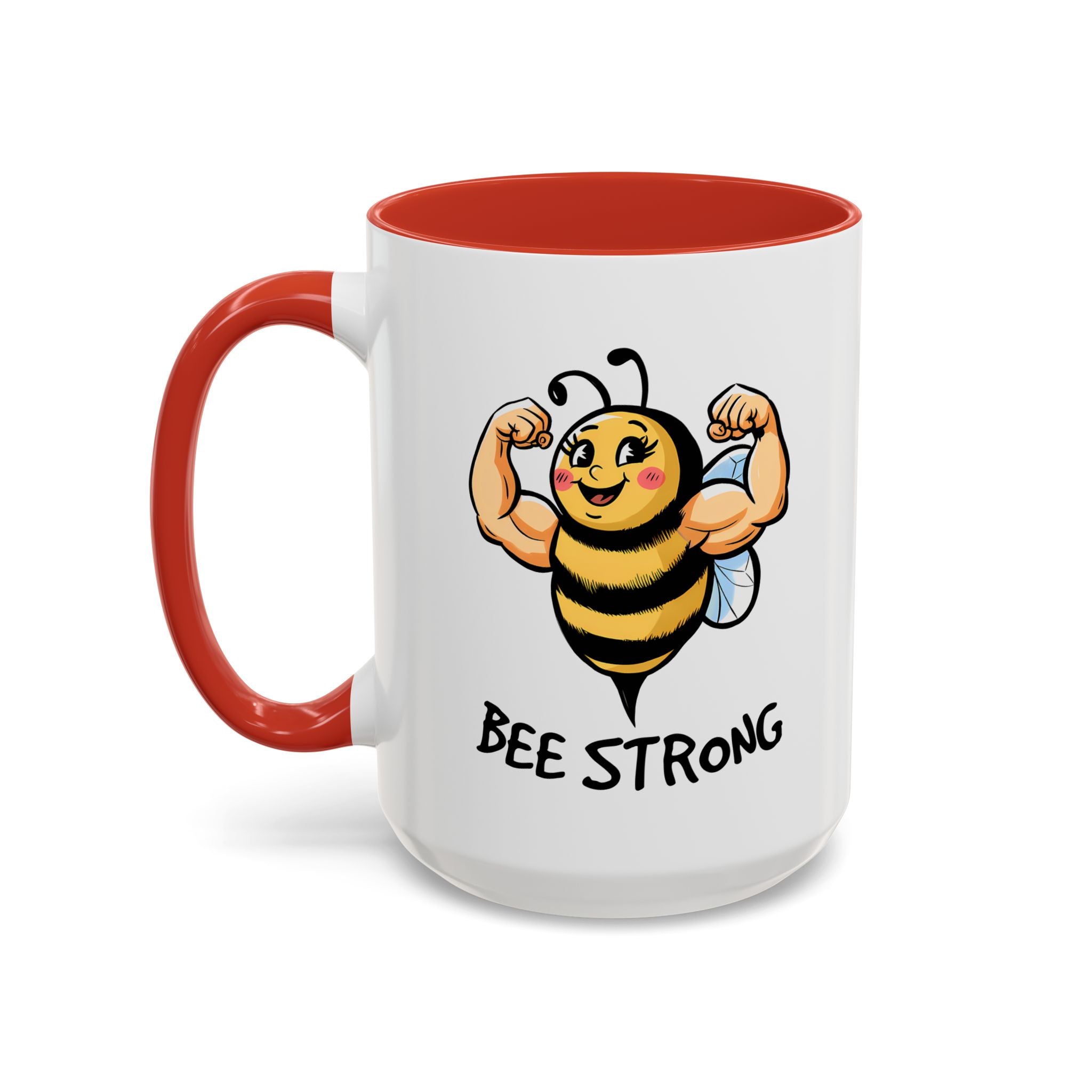 Bee Strong Accent Coffee Mug - Motivational Mug for Strength and mental health