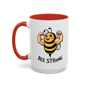 Bee Strong Accent Coffee Mug - Motivational Mug for Strength and mental health
