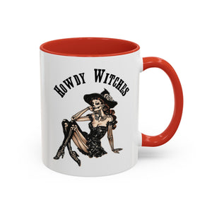 Howdy Witches Coffee Mug - Spooky Halloween Mug, Gift for Witches, Witchy Decor, Gothic Coffee Cup, Skeleton Design