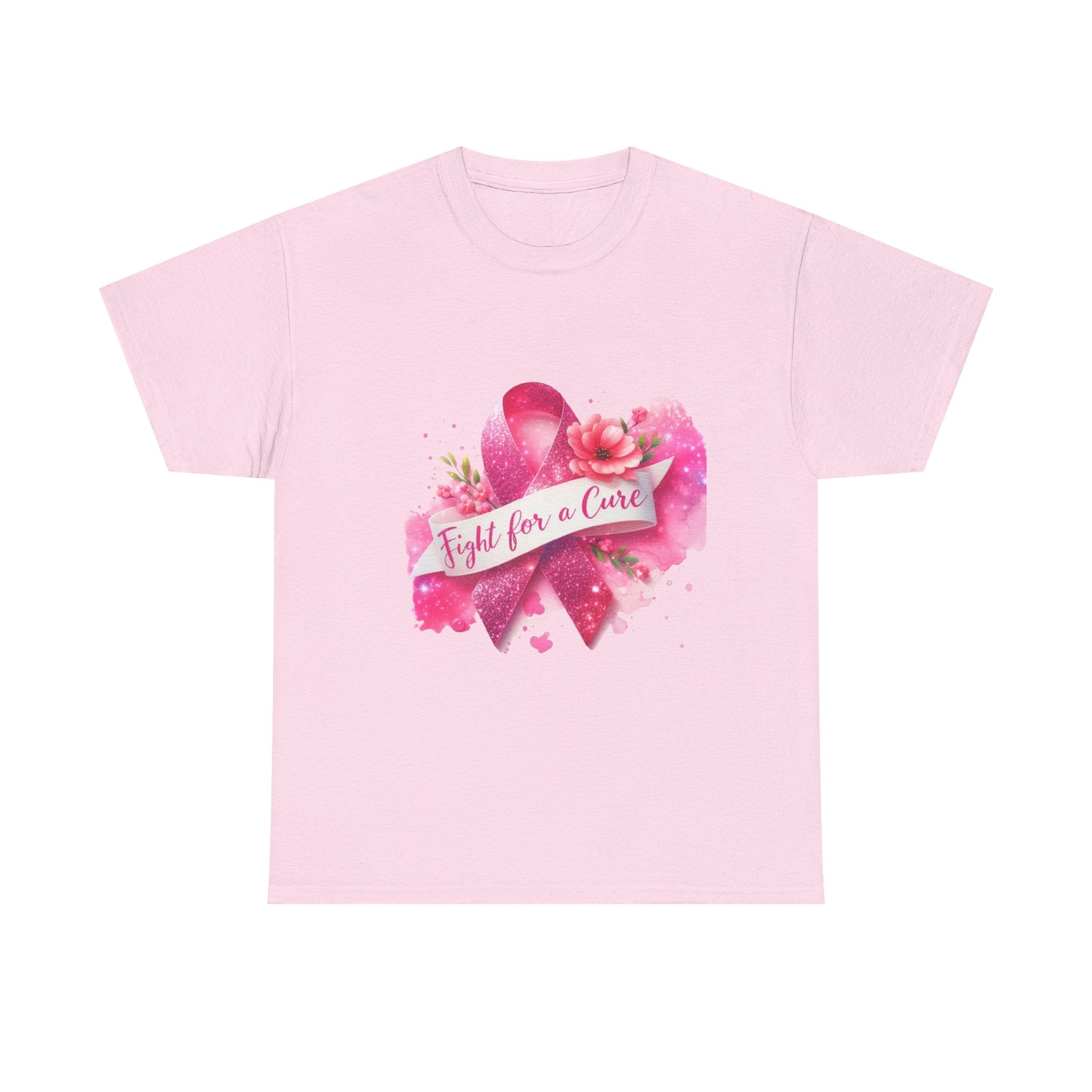 Fight for a Cure Unisex Heavy Cotton Tee | Breast Cancer Awareness Shirt, Support Tee, Gift for Her, Charity Fundraiser Tee, Pink Ribbon Tee