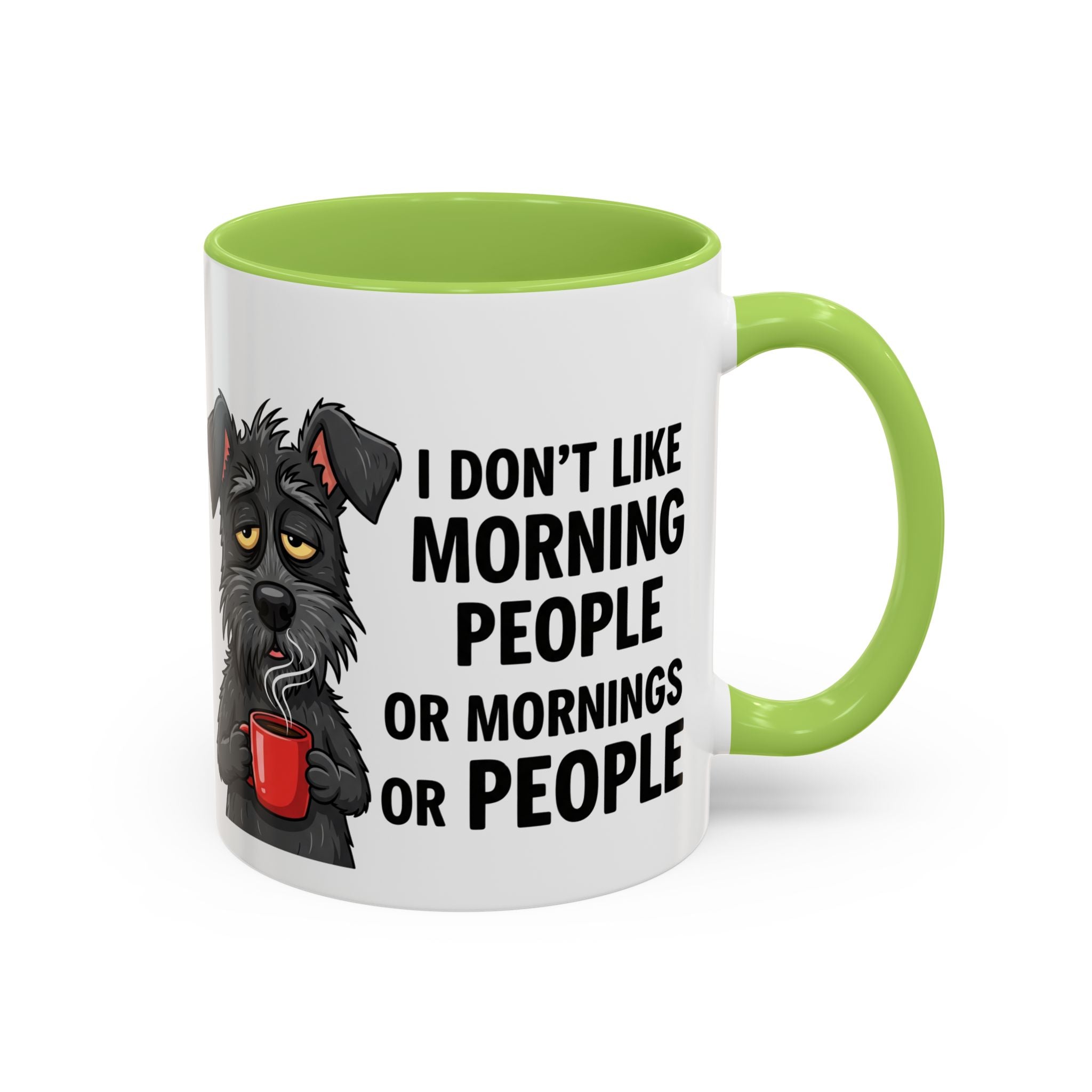 Funny Dog Coffee Mug - "I Don't Like Morning People"