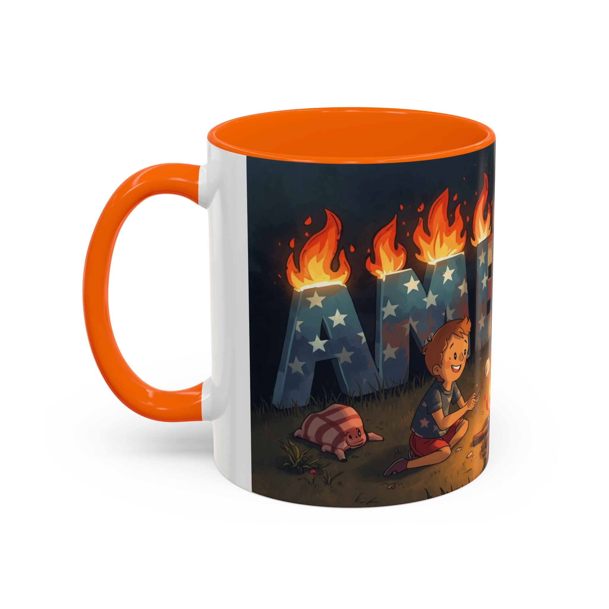 Patriotic Camping Coffee Mug - Fun America Design, Perfect for , Campfire Gatherings, Super for Gifts