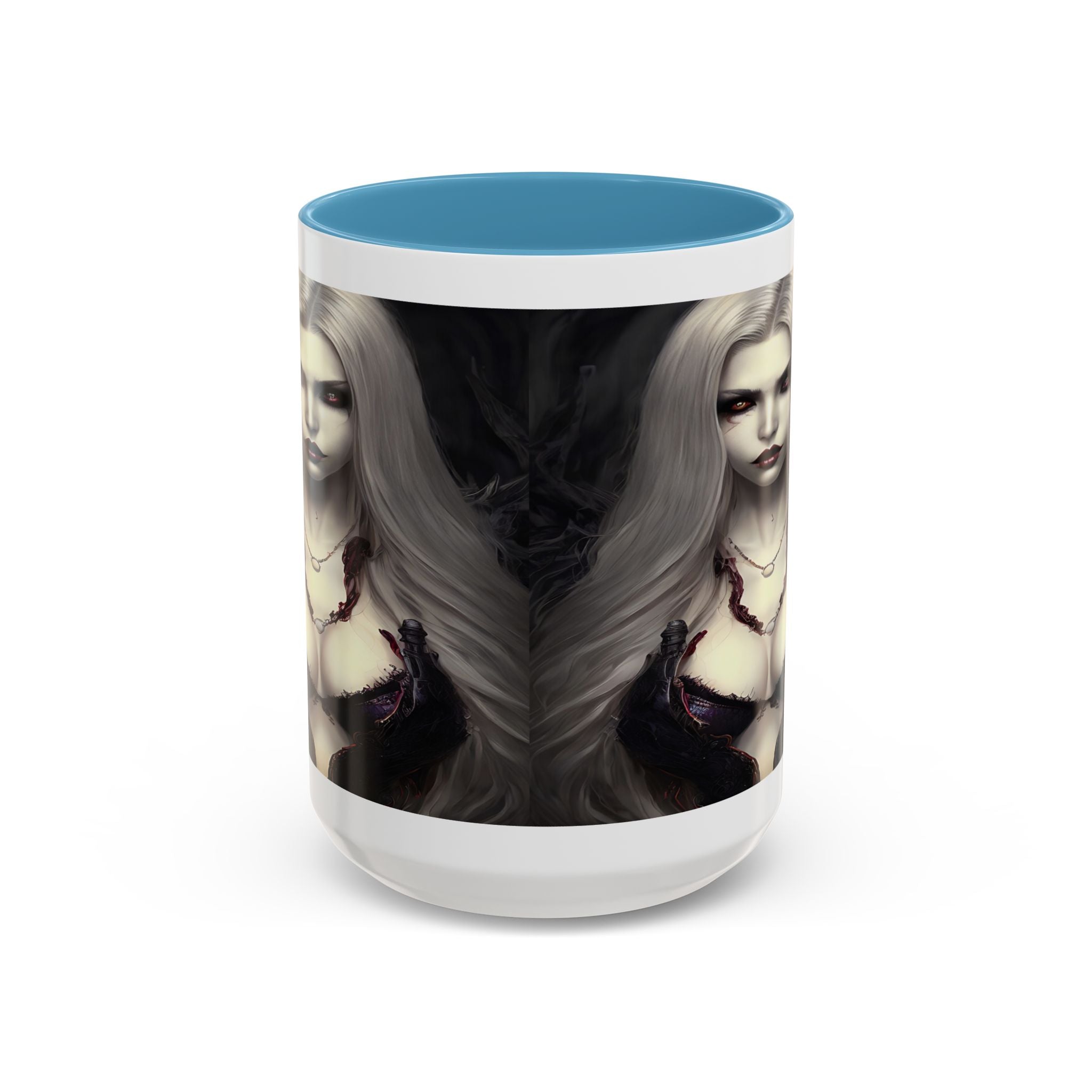 sexy busty woman vampire Gothic Fantasy Coffee Mug - 11oz & 15oz horror art