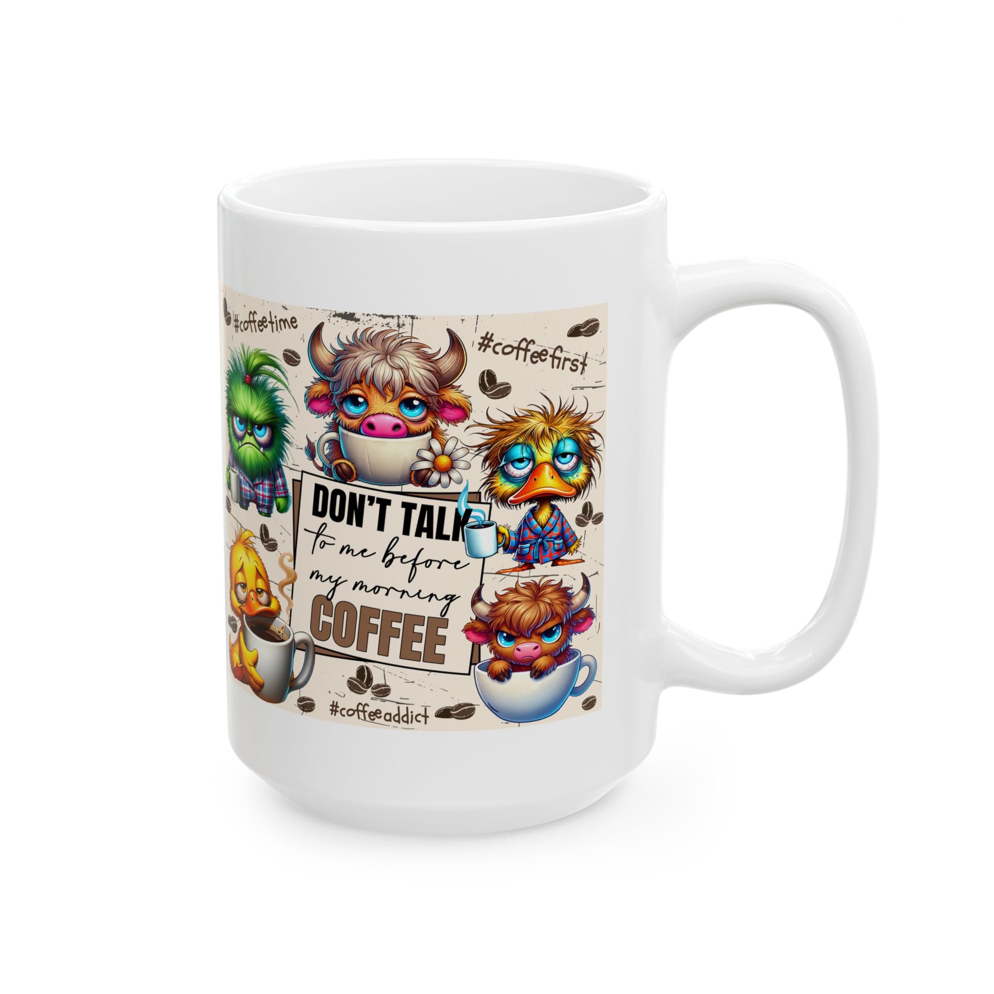 funny sarcasm Coffee Mug, Cartoon Characters, Cute Animal Design, Gift for Coffee Lovers, Fun Kitchen Decor, #coffee