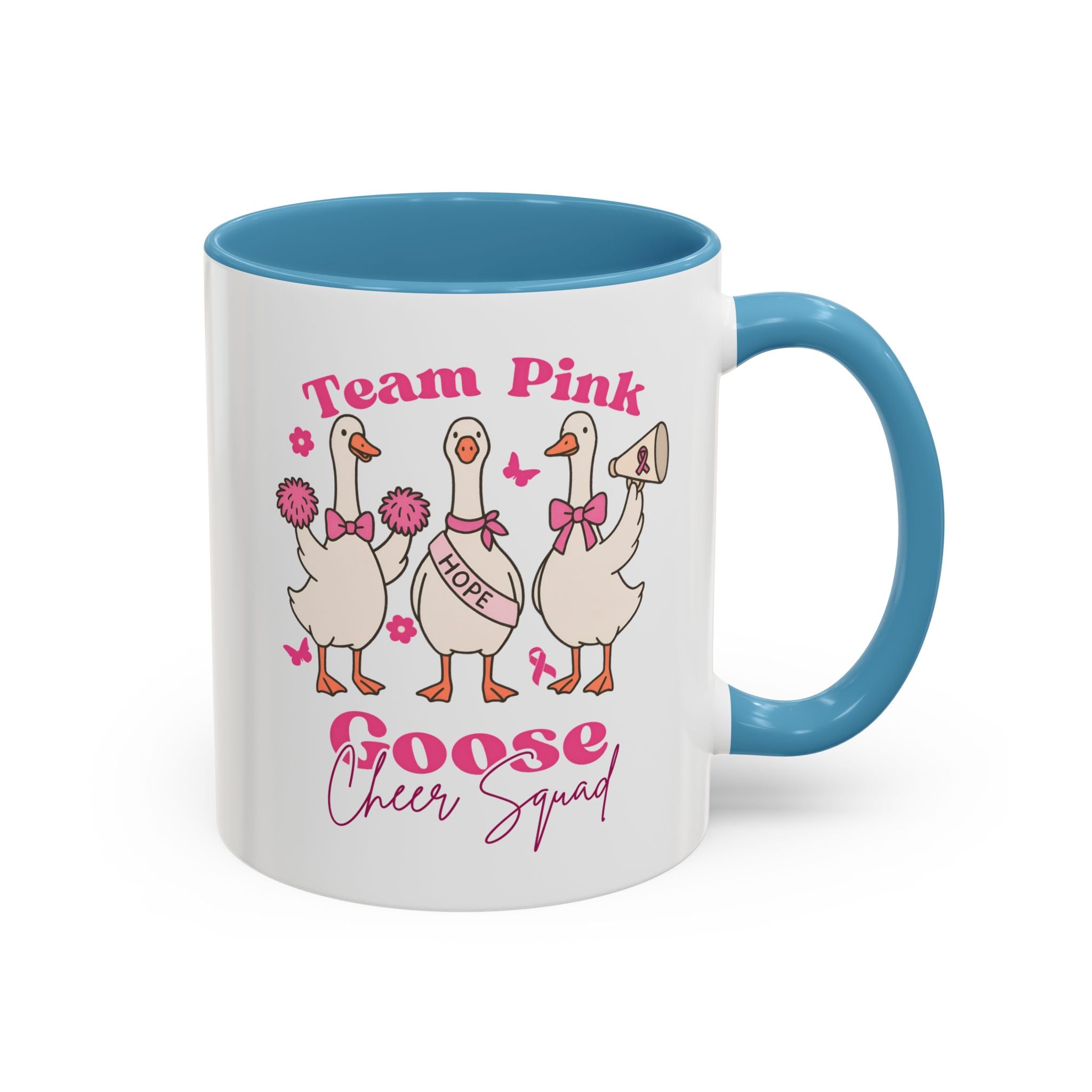 cancer awareness Team Pink Goose Cheer Squad Coffee Mug - Cute Animal Mug for Fun Gifts,   Home Decor/Office Use