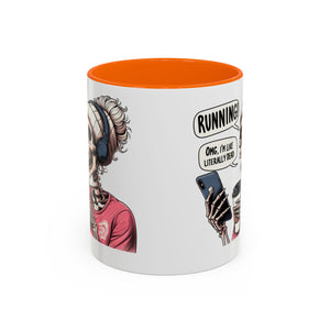Running Skeleton Coffee Mug - Perfect for Fitness Lovers, Halloween Decor, Gift for Runners, Funny Tea Cup, Workout Enthusiast