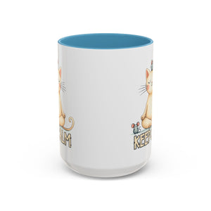 Serene Cat Coffee Mug, Funny Pet Lover's Gift, Cute Keepsake for Relaxation, Relaxing Drinkware, Quirky Home Decor