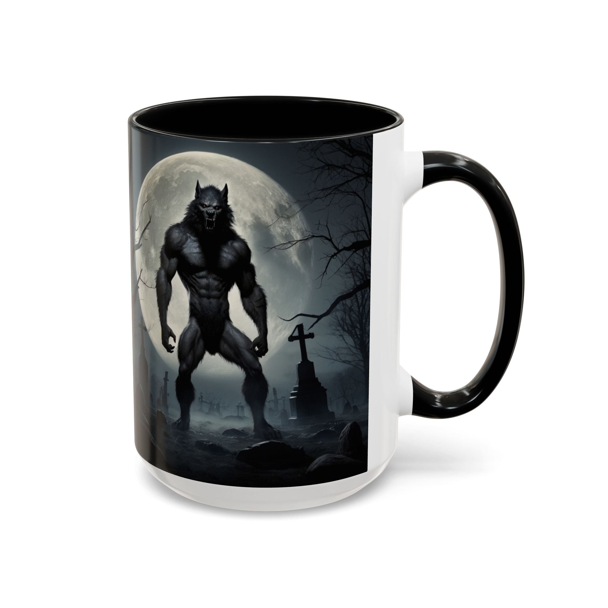 Werewolf Moon Coffee Mug — Gothic Graveyard Accent Mug (11/15oz) fantasy