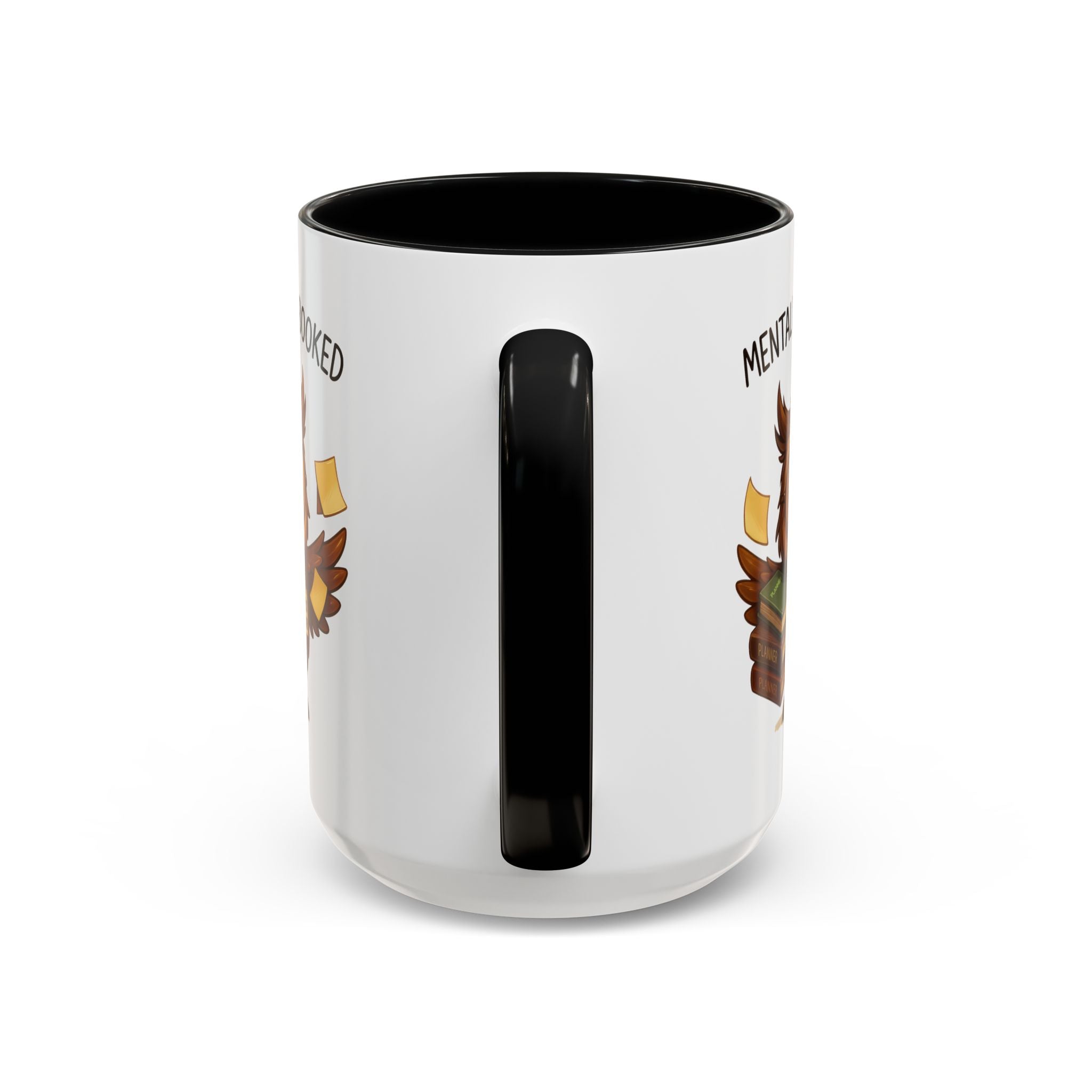 Cute Owl Coffee Mug | Mentally Overbooked Mug | Gifts for Book Lovers, Teacher Gifts, Office Decor, Funny Coffee Cup