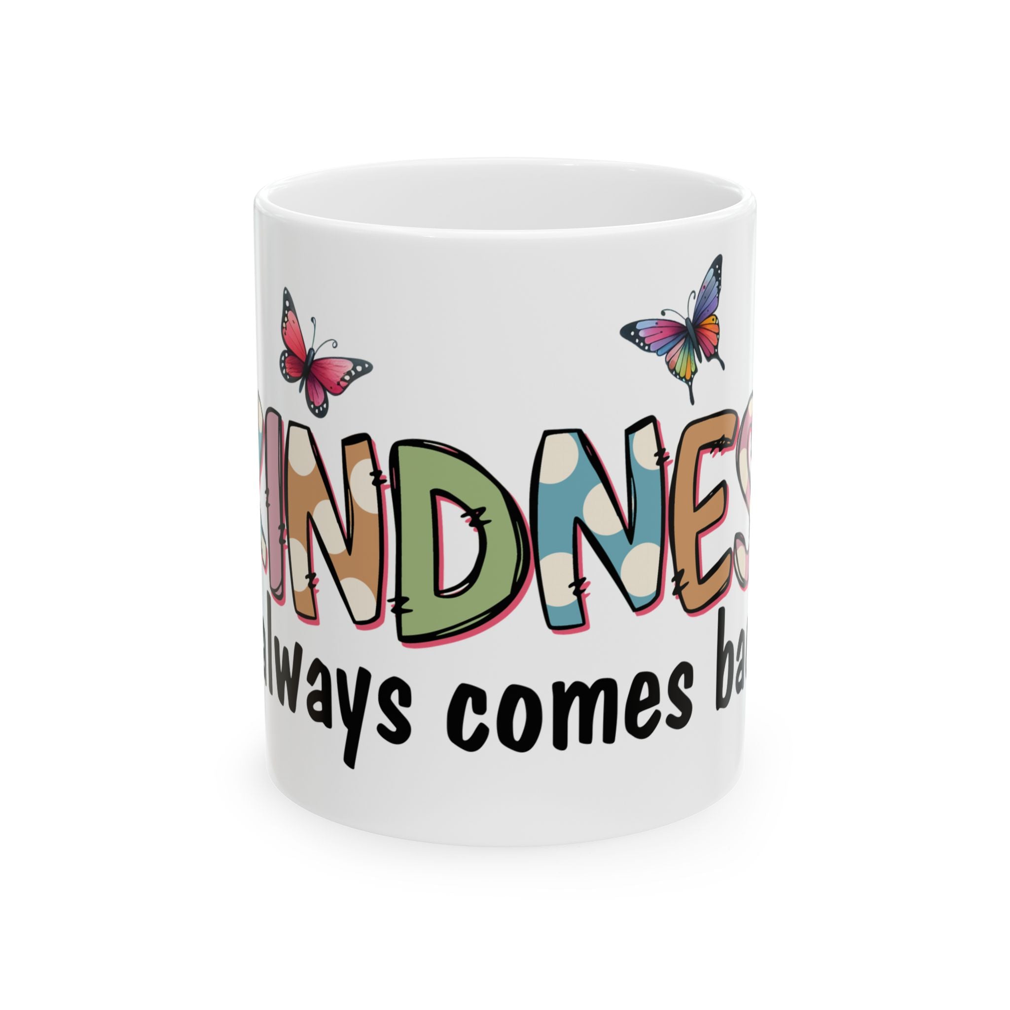 Kindness coffee Mug - Inspiring Gift, Coffee Cup, Butterfly Design, Motivational Drinkware, For Friends & Family