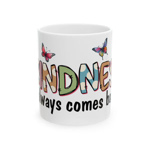 Kindness coffee Mug - Inspiring Gift, Coffee Cup, Butterfly Design, Motivational Drinkware, For Friends & Family