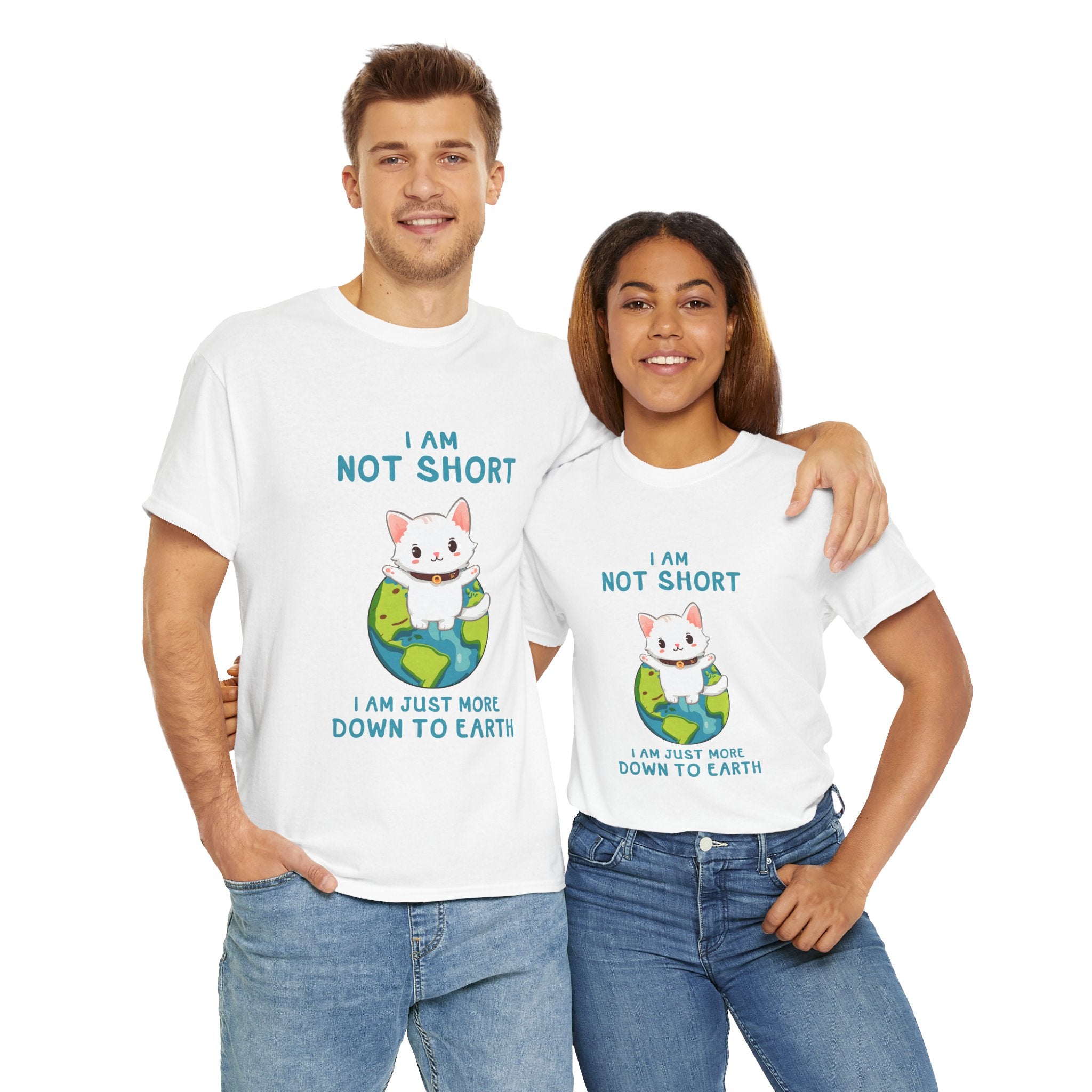 Cute Cat Earth T-Shirt, Funny Tee  Gift for Cat Lovers, Short Awareness Message, Casual Wear, Animal Lover Apparel