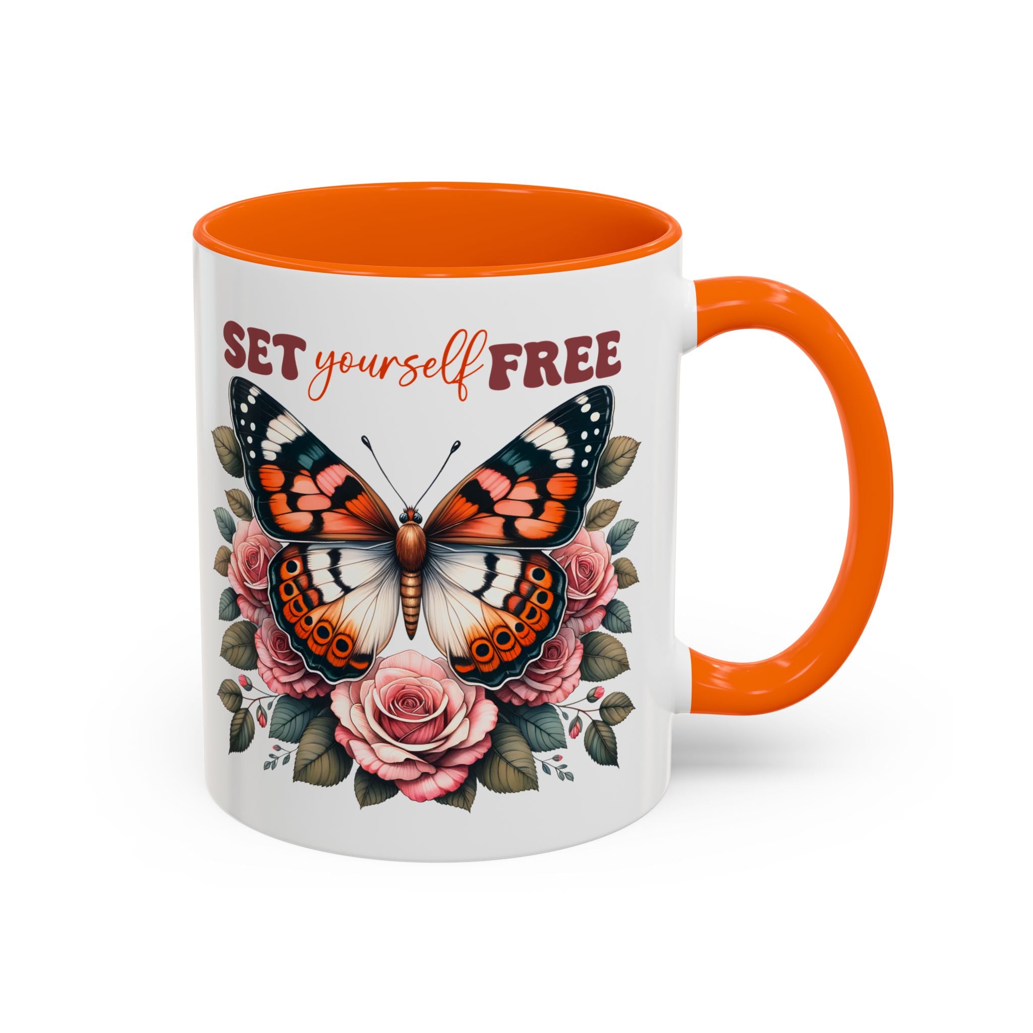 Butterfly Inspiring Coffee Mug - Set Yourself Free positive vibe mental health freedom